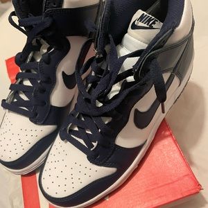 Nike dunk high, white/midnight navy, brand new never worn